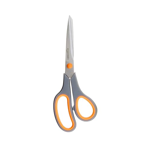 Multipurpose, Comfort Grip, PVD Coated, Stainless Steel Office Scissors, Grey 1 pack