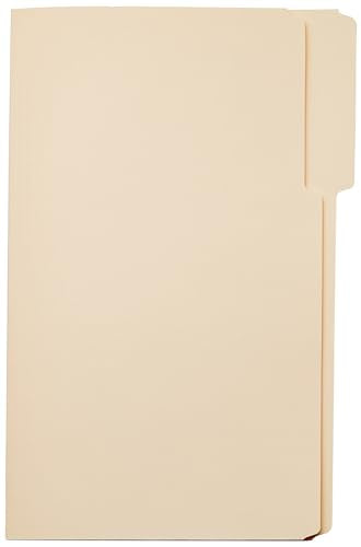 Amazon Basics 1/3-Cut Tab, Assorted Positions File Folders, Letter Size, Manila - Pack of 100