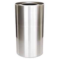 Rubbermaid® Commercial Atrium Aluminum Container with Liner, 35 gal, Aluminum, Satin Aluminum