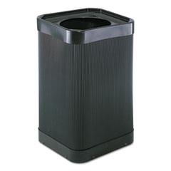 Safco® At-Your-Disposal Top-Open Receptacle, 38 gal, Polyethylene, Black