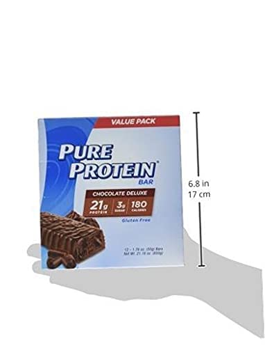 Bars, High Protein, Nutritious Snacks to Support Energy, Low Sugar, Gluten Free, Chocolate Deluxe, 1.76 oz., 12 Count(Pack of 1) (Packaging may vary)