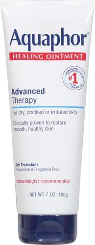 Aquaphor Healing Ointment Advanced Therapy Skin Protectant, Body Moisturizer for Dry Skin, Minor Cuts and Burns, Dry Cuticles, Cracked Heels, Hands and Lips, 7 Oz Tube