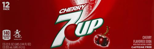 7UP Cherry Flavored Soda, 12 fl. oz. Cans, 12 Pack (Pack of 2)