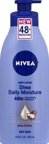 NIVEA Shea Nourish Body Lotion, Dry Skin Lotion with Shea Butter, Moisturizing Lotion for Dry Skin, 16.9 Fl Oz Pump Bottle