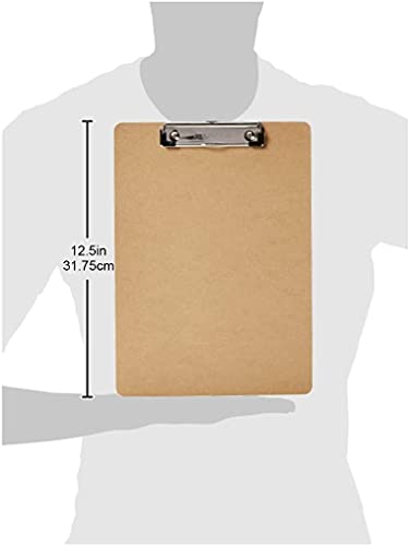 Amazon Basics Hardboard Office Clipboard, 6-Pack, Brown