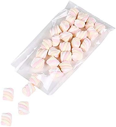 100 Pcs 10 in x 6 in Clear Flat Cello Cellophane Treat Bags Good for Bakery, Cookies, Candies,Dessert(by Brandon)1.4mil.Give Metallic Twist Ties!