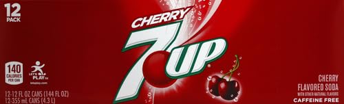 7UP Cherry Flavored Soda, 12 fl. oz. Cans, 12 Pack (Pack of 2)