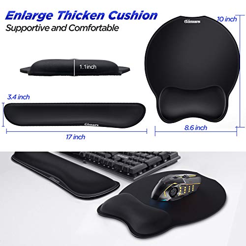 Gimars Ergonomic Mouse Pad Wrist Support, Upgrade Enlarge Superfine Fibre Soft Smooth Keyboard Wrist Rest, Comfortable Memory Foam Wrist Rest for Pain Relief, Computer, Gaming, Office,Dark Green