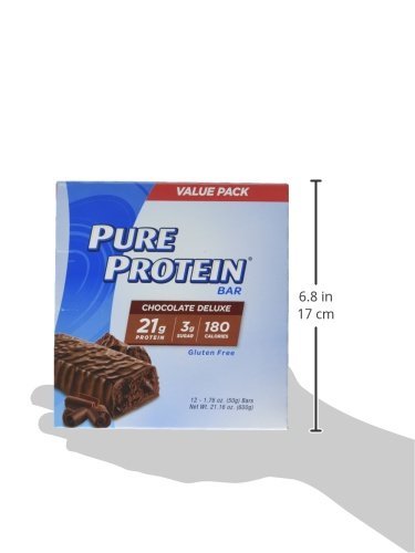 Bars, High Protein, Nutritious Snacks to Support Energy, Low Sugar, Gluten Free, Chocolate Deluxe, 1.76 oz., 12 Count(Pack of 1) (Packaging may vary)