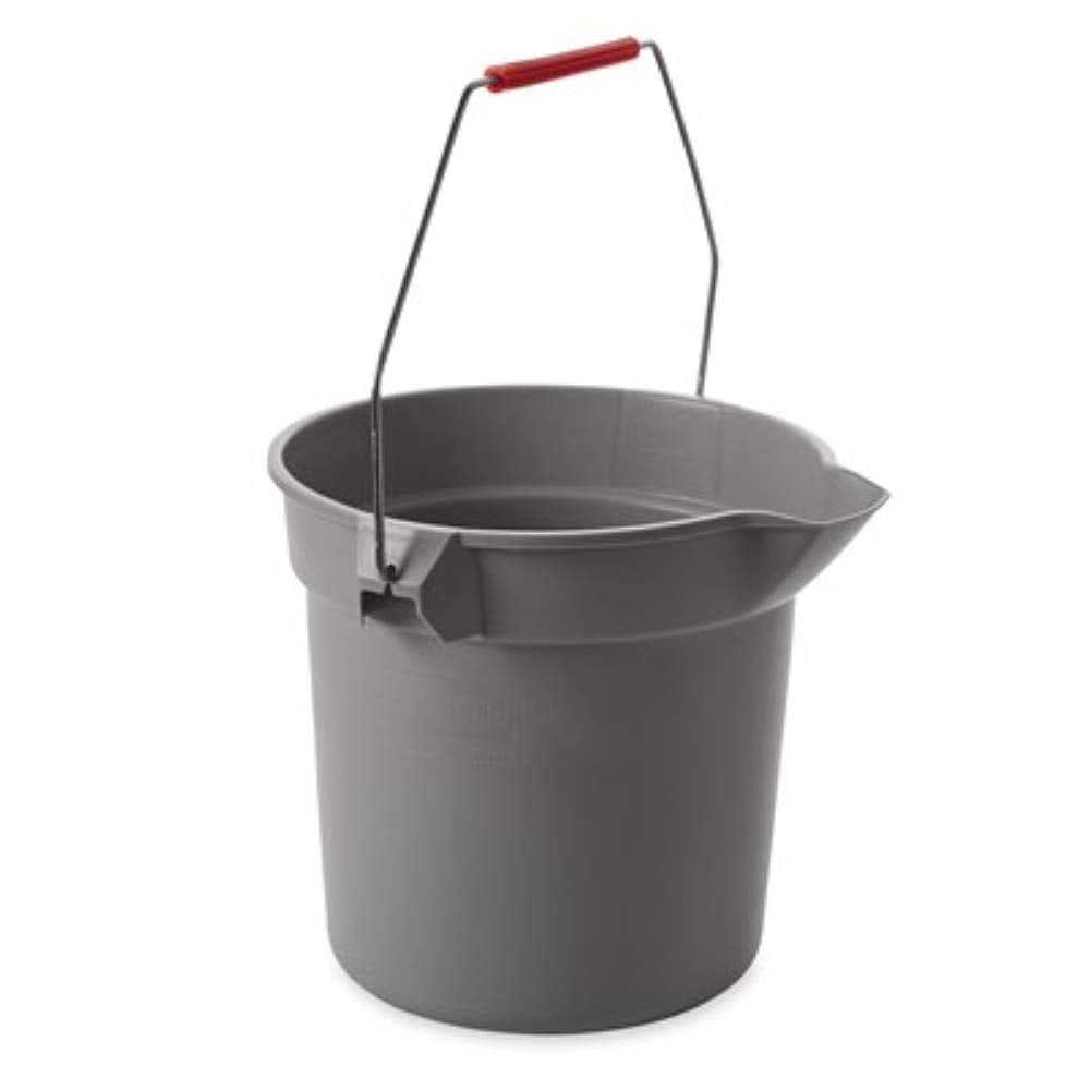 Rubbermaid Commercial Products BRUTE 14 Quart, Round Bucket, Gray, Heavy-Duty Construction, for Professional/Janitorial Cleaners