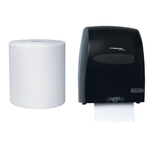 Kimberly-Clark IN-SIGHT Sanitouch Roll Towel Dispenser With 6-Pack Kleenex Hard Roll Towel Refill Bundle