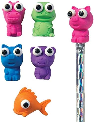 Raymond Geddes Animal Pencil Top Erasers for Kids (Pack of 50)