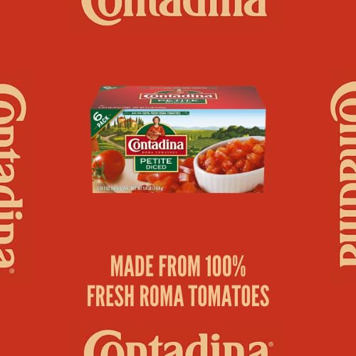 Contadina Petite Cut Canned Diced Roma Style Tomatoes, 14.5 Oz (Pack of 6)