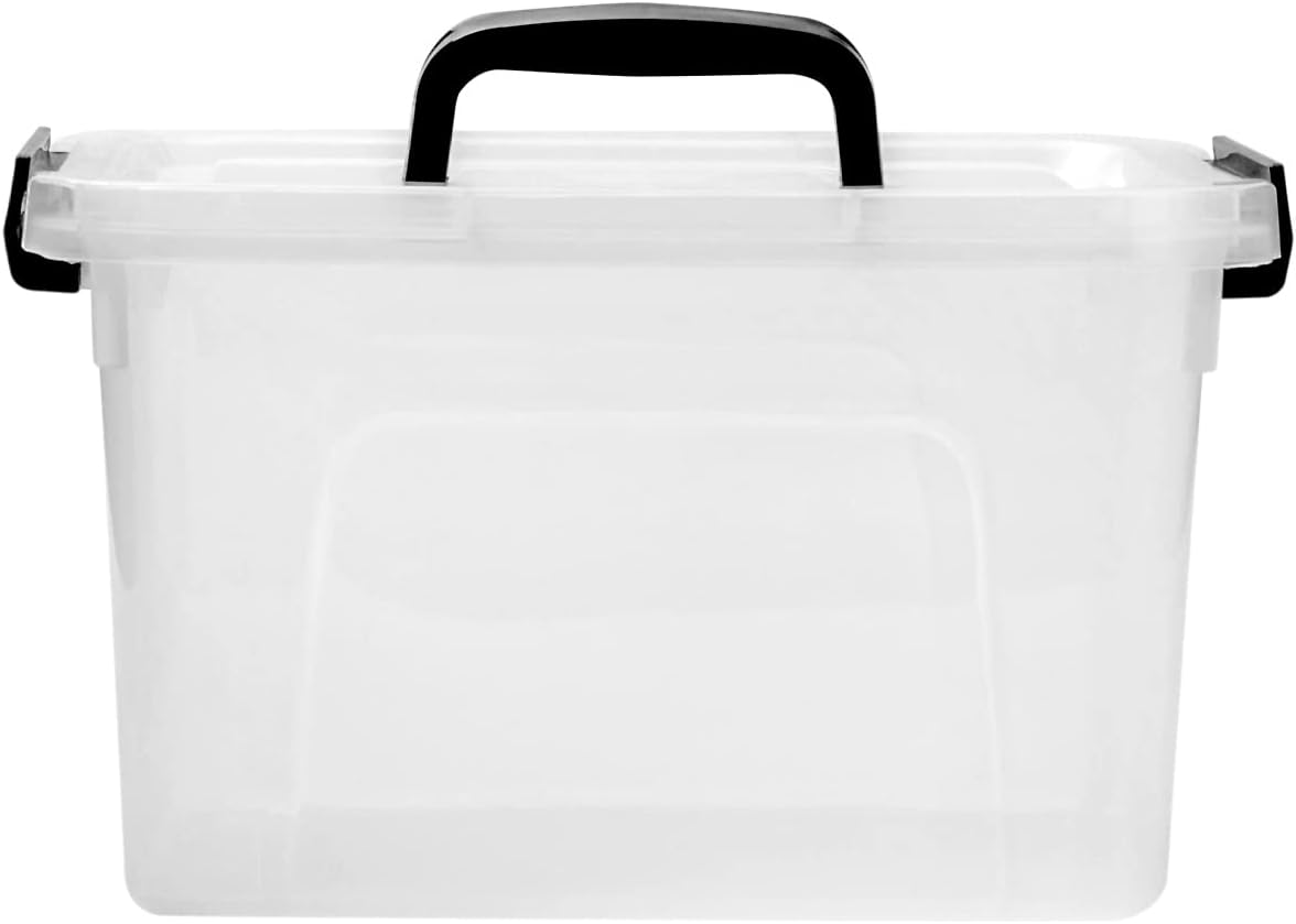 6 Quart Clear Storage Latch Box/Bins, 6-Pack Plastic Container with Latches and Lid