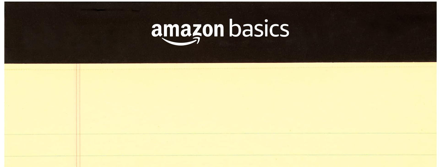 Amazon Basics Narrow Ruled 5 x 8-Inch Lined Writing Note Pads, 6 Count (50 Sheet Pads), Multicolor