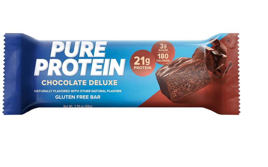 Bars, High Protein, Nutritious Snacks to Support Energy, Low Sugar, Gluten Free, Chocolate Deluxe, 1.76 oz., 12 Count(Pack of 1) (Packaging may vary)