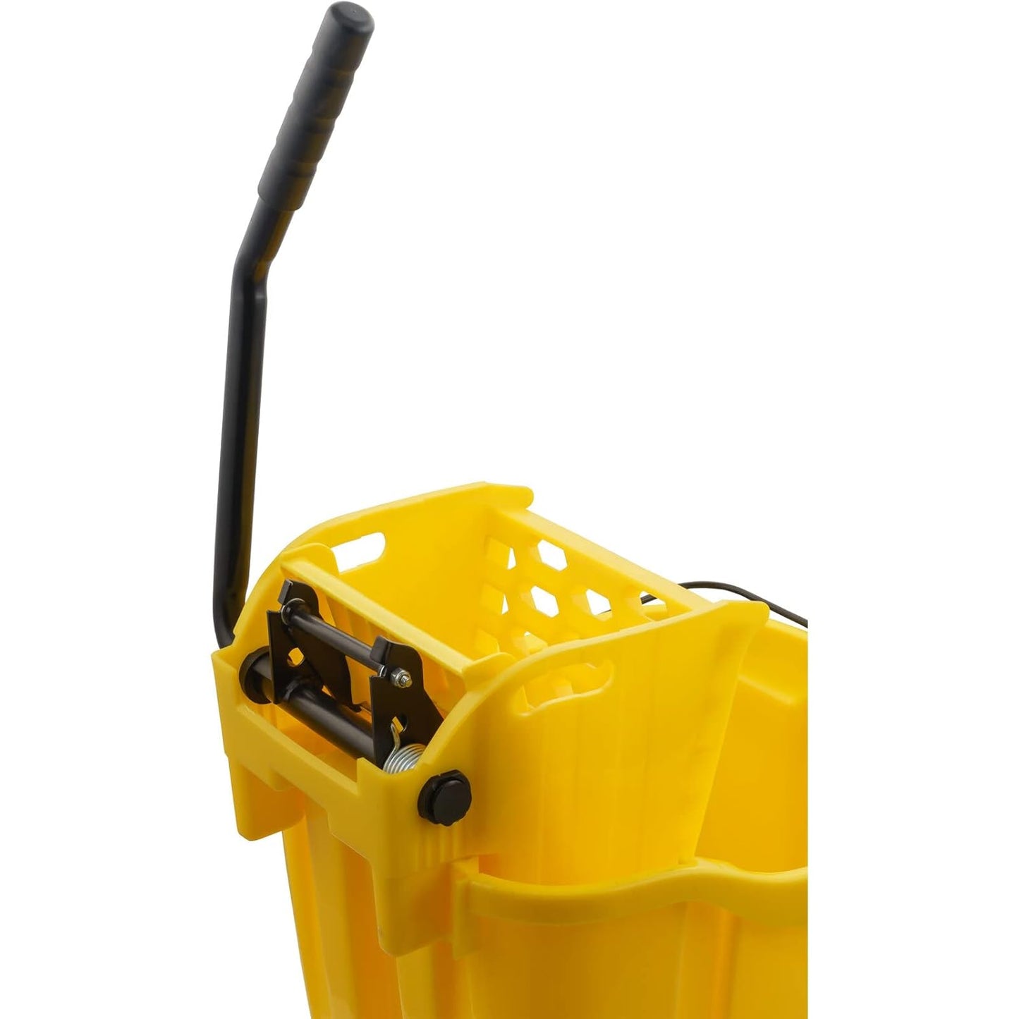 Carlisle FoodService Products Omnifit Mop Bucket with Side Press Wringer and Soiled Water Insert for Floor Cleaning, Kitchens, Restaurants, And Janitorial Use, Polypropylene (Pp), 35 Quarts, Yellow