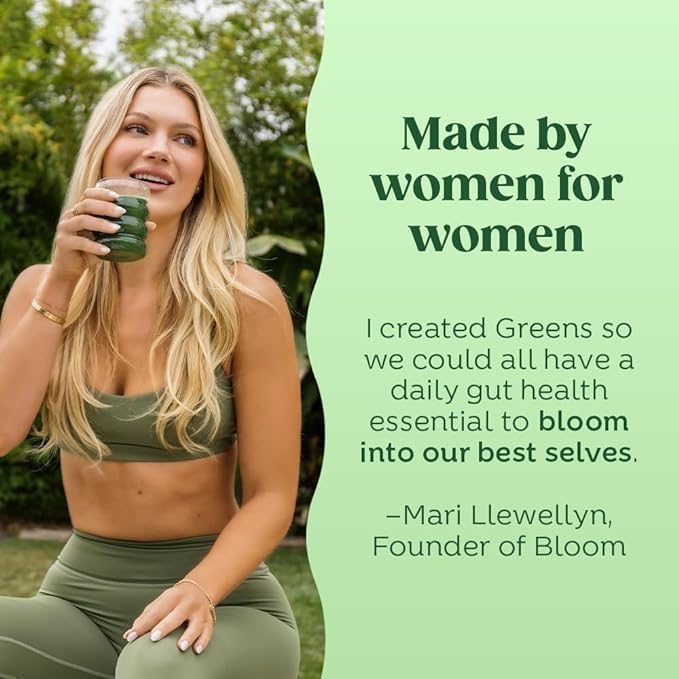 Bloom Nutrition Superfood Greens Powder, Digestive Enzymes with Probiotics and Prebiotics, Gut Health, Bloating Relief for Women, Chlorella, Green Juice Mix with Beet Root Powder, 30 SVG, Mango