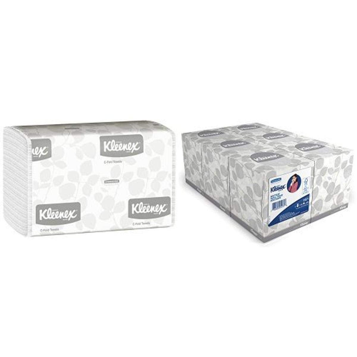 Kleenex C Fold Paper Towels (16 Packs of 150 Towels) & Kleenex Facial Tissue Cube (36 Boxes of 95 Sheets)