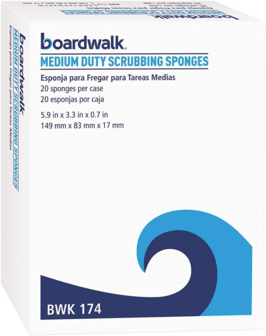 BWK174 - Height : 6.1" - Boardwalk Medium Duty Scrubbing Sponge - Carton of 20