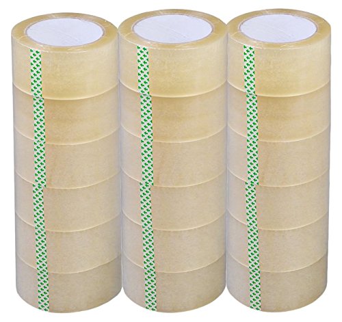 18ROLLS 1.88" X 60 Yards Clear Packing Shipping Storage Box Sealing Packaging Tape APL1268, 18 Rolls