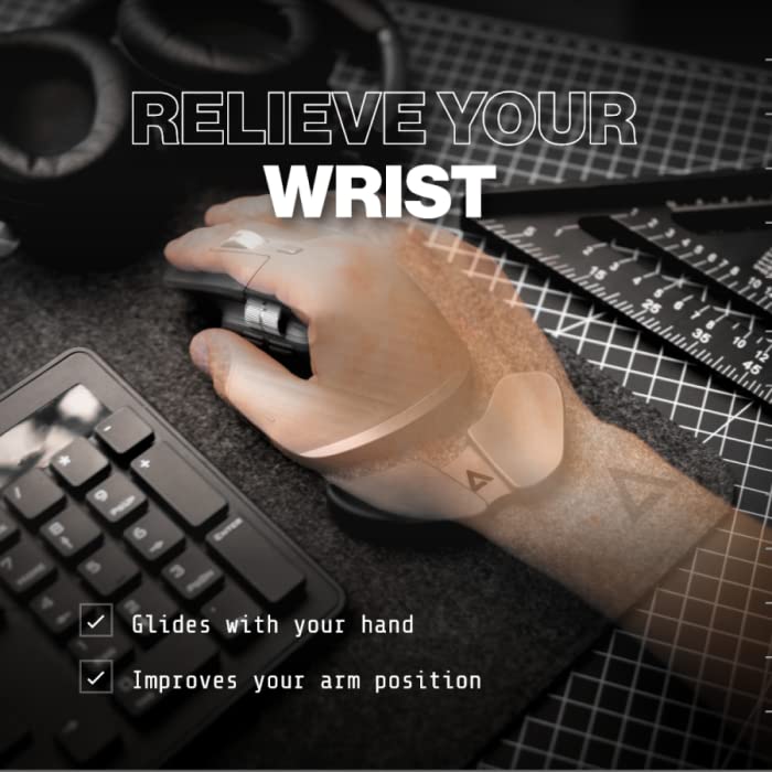 DELTAHUB Carpio G2.0 - - Advanced Ergonomic Right-Handed Gaming Wrist Rest for Mouse - Superior Support for Serious Gamers - Anti-Fatigue, Smooth Glide (Large, Right, Black)