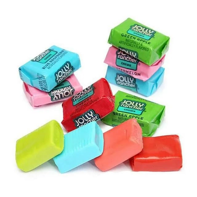 Jolly Ranchrs Fruit Chews Bulk Candy Individually Wrapped - 1 Pound Approx 95 Fruit Chews