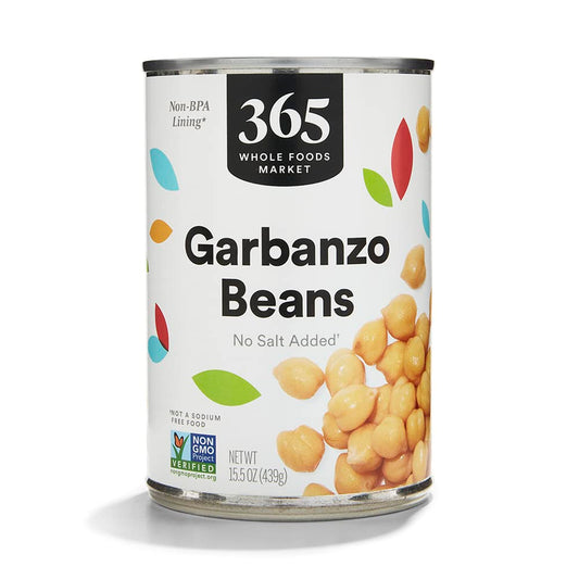 365 by Whole Foods Market, Unsalted Garbanzo Beans, 15.5 Ounce