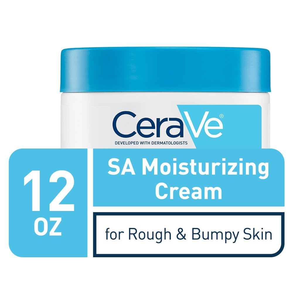 CeraVe Moisturizing Cream with Salicylic Acid | Exfoliating Body Cream with Lactic Acid, Hyaluronic Acid, Niacinamide, and Ceramides | Fragrance Free & Allergy Tested | 12 Ounce