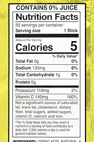 Sqwincher Zero Qwik Stik Sugar Free, Lemonade, .11 oz (Pack of 50), Yellow, Standard (060103-LA-50)