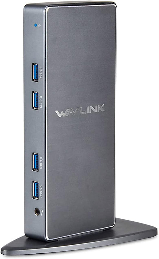 WAVLINK USB 3.0 and USB C Universal Laptop Docking Station Dual Video Monitor Display HDMI, DVI & VGA, 6 USB 3.0 Ports, Gigabit Ethernet, Audio, Support Windows,MacOS 10.14 Later, Ubuntu 20.04,22.04