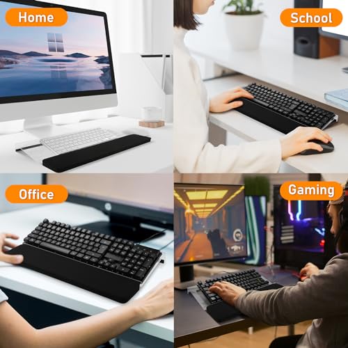 Computer Keyboard Stand with Keyboard Wrist Rest, Acrylic Keyboard Riser Tilt for Desktop, Ergonomic Keyboard Holder with Wrist Pad for Office Home School, Comfortable Typing & Working