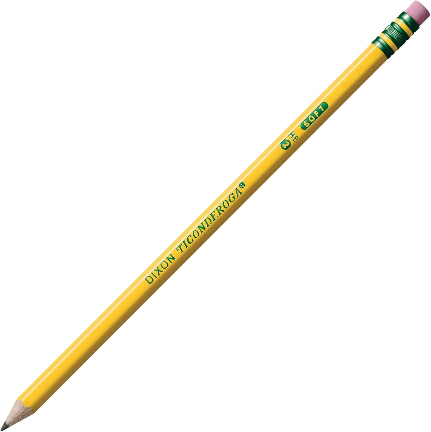 Ticonderoga Wood-Cased Pencils, Pre-Sharpened, #2 HB Soft, Yellow, 30 Count