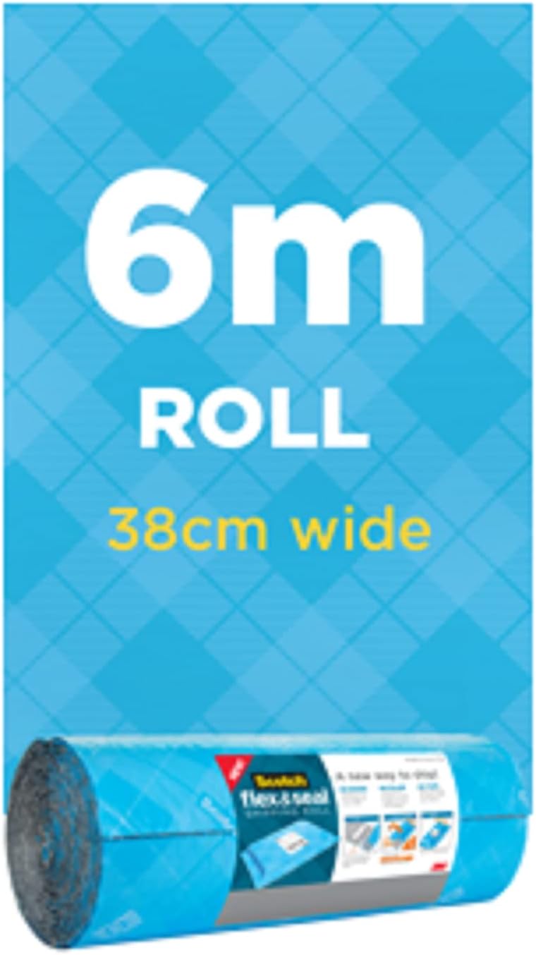 Scotch Flex and Seal Shipping Roll, 20 Ft x 15 in, Just Ship It, No Boxes, No Tape, Easy Packaging Alternative to Poly Mailers, Shipping Bags, Bubble Mailers, Padded Envelopes, Boxes (FS-1520)