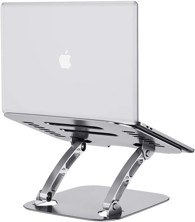 BoxWave Stand and Mount Compatible with Alienware m18 - Executive VersaView Laptop Stand, Ergonomic Adjustable Metallic Laptop Stand - Metallic Silver