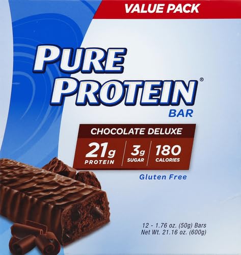 Bars, High Protein, Nutritious Snacks to Support Energy, Low Sugar, Gluten Free, Chocolate Deluxe, 1.76 oz., 12 Count(Pack of 1) (Packaging may vary)