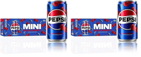 Pepsi Wild Cherry Soda Mini Cans, 7.5 Ounce Mini Cans (Two packs of 10) (Packaging May Vary)