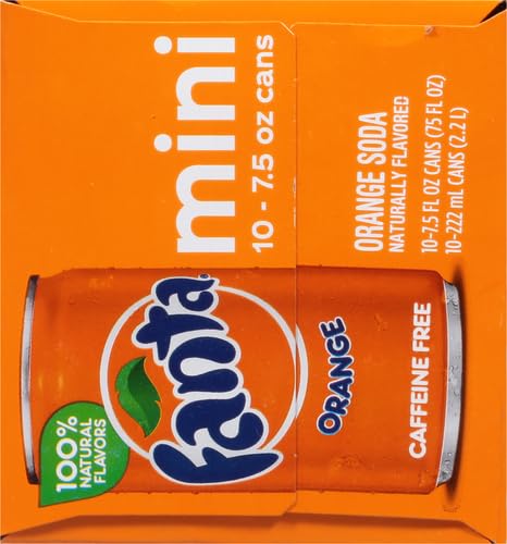 Fanta Orange Soda Fruit Flavored Soft Drink, 7.5 fl oz, 20 Pack