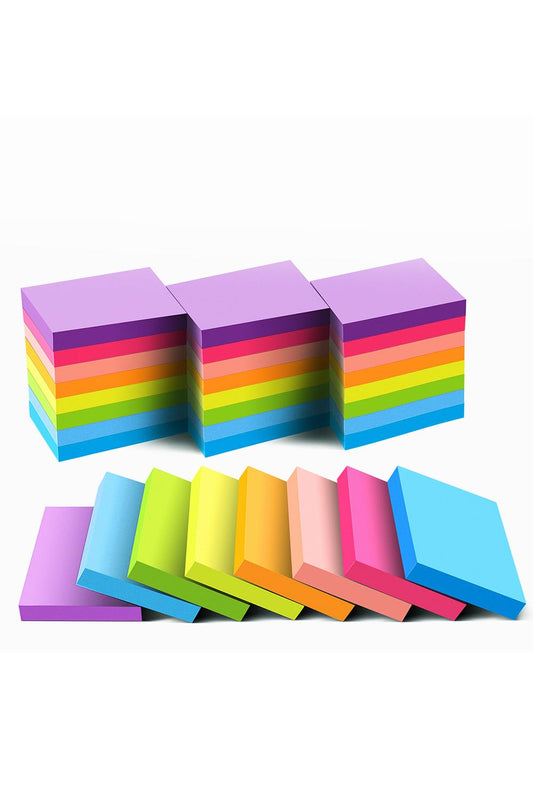 Sticky Notes 1.5x2 Inches, Bright Colors Self-Stick Pads, 24 Pack, 75 Sheets/Pad,1800 Sheets