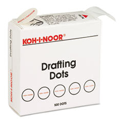 Koh-I-Noor Adhesive Drafting Dots, 0.88" dia, Dries Clear, 500/Box