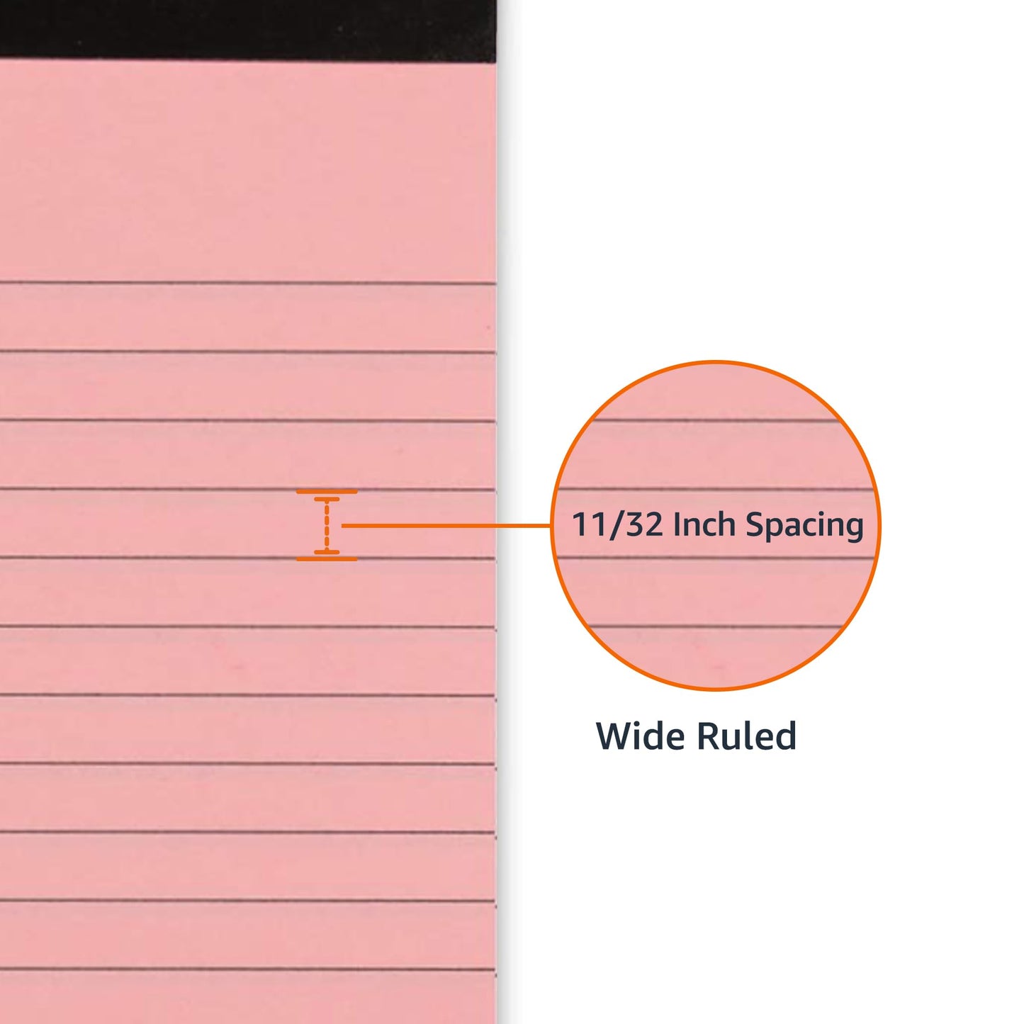 Amazon Basics Narrow Ruled 5 x 8-Inch Lined Writing Note Pads, 6 Count (50 Sheet Pads), Multicolor