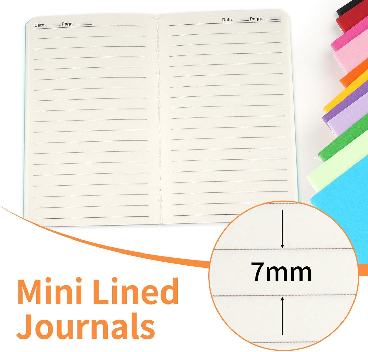 12 Pack Mini Pocket Notebook, 3.5 X 5.5 Inch Lined Small Journals for Kids, Colorful Cover Notepads for Traveler, Students, School Supplies, 30 Sheets/60 Pages, Memo Pad, Tiny Note Book Bulk