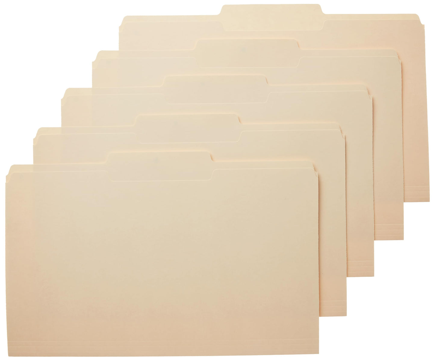 Amazon Basics 1/3-Cut Tab, Assorted Positions File Folders, Letter Size, Manila - Pack of 100