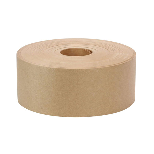 Rok Hardware 3" x 600' Feet Gummed Paper Water Activated Sealing Carton Box Brown Kraft Packaging Machine Shipping Tape