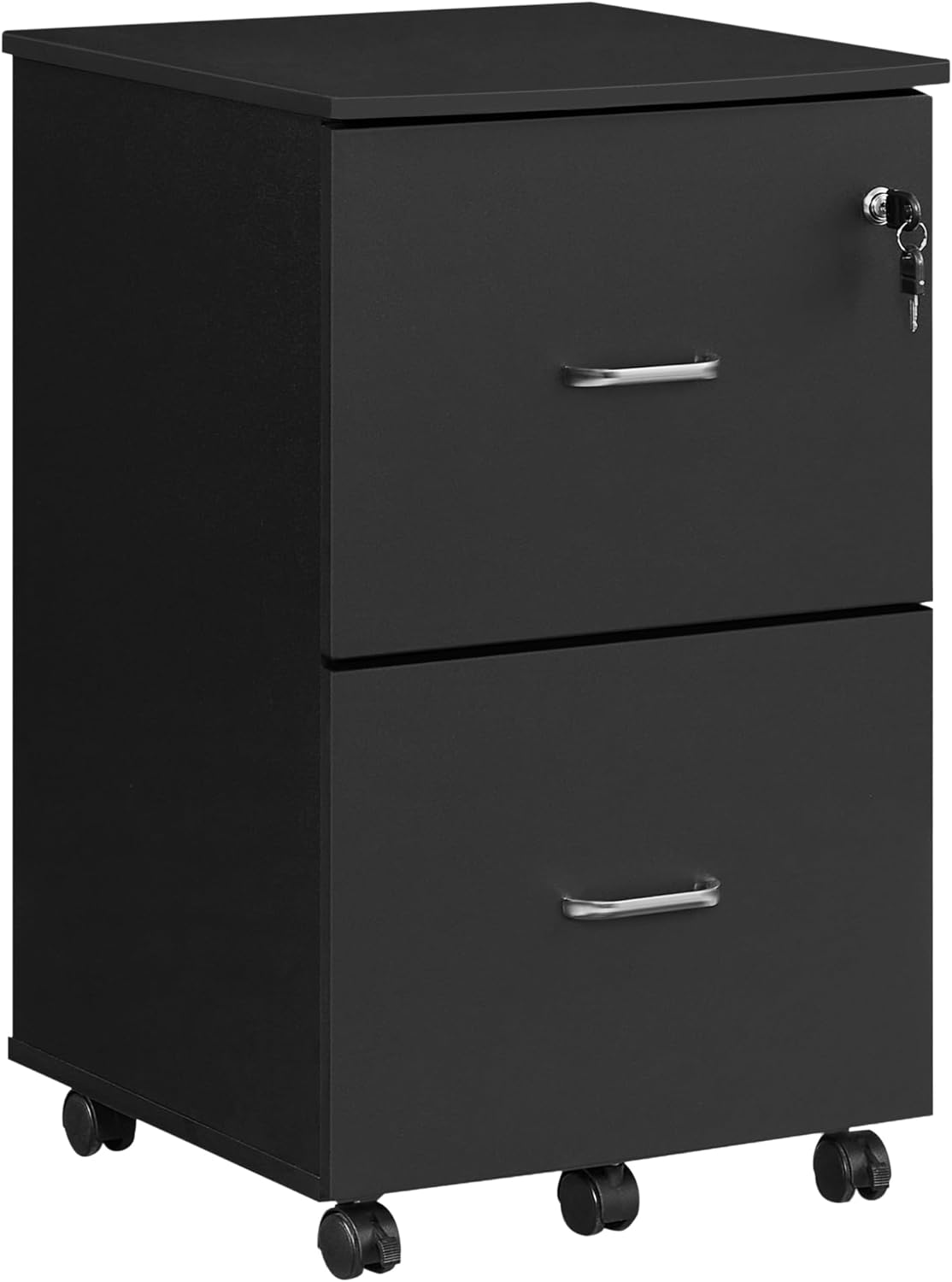 VASAGLE 2-Drawer File Cabinet, Locking Filing Cabinet for Home Office, Small Rolling File Cabinet, Printer Stand, A4, Letter-Size Hanging File Folders, Ink Black ULCD027T16V2