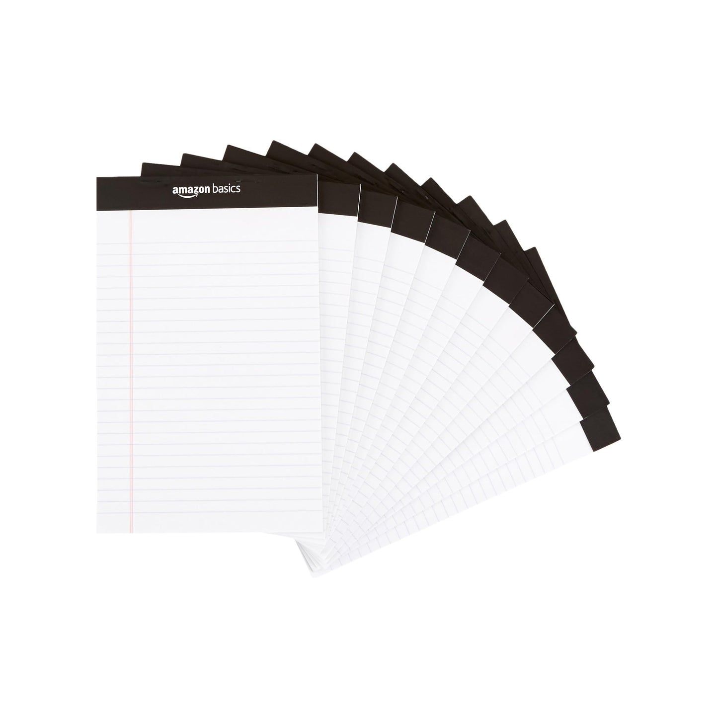 Amazon Basics Narrow Ruled 5 x 8-Inch Lined Writing Note Pads, 6 Count (50 Sheet Pads), Multicolor