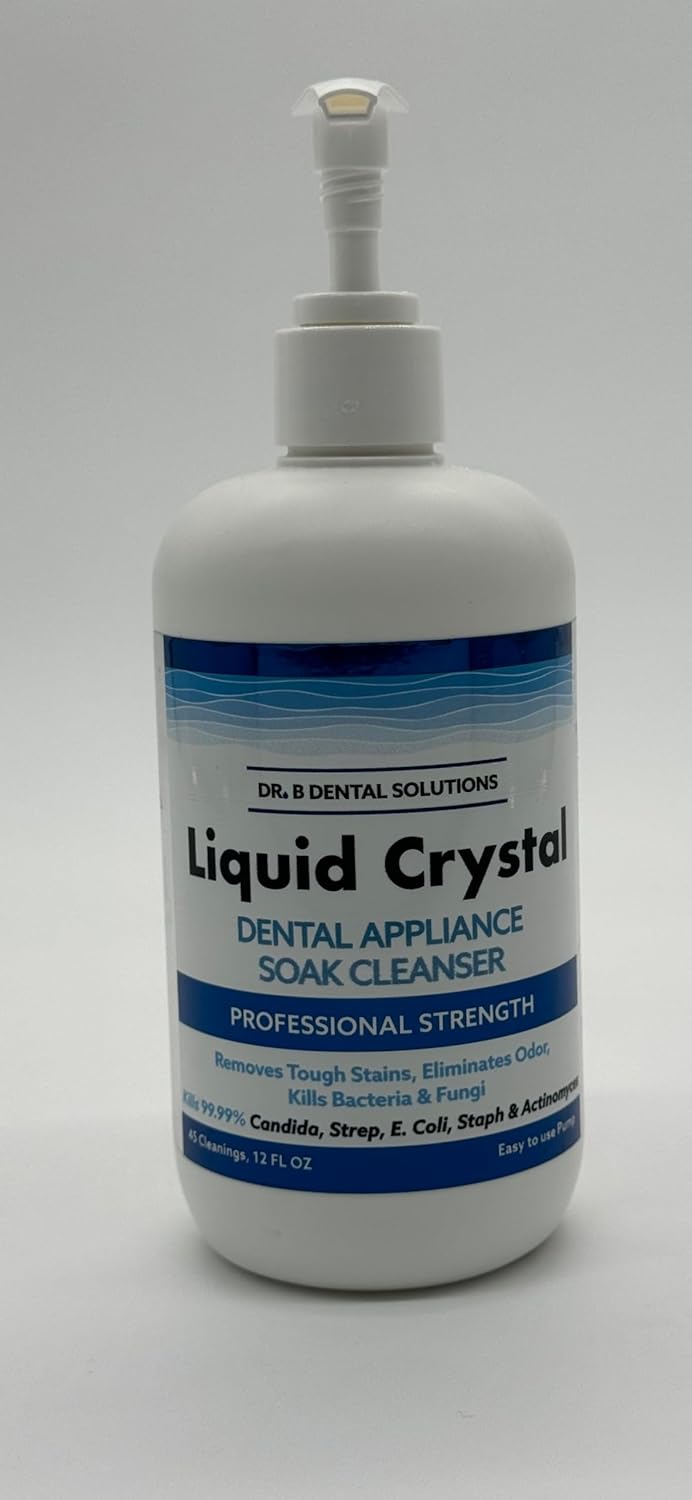 Dr. B Dental Solutions Liquid Crystal Soak Cleanser for Oral Appliances, Dentures, Night Guards, Aligners, & Other Devices