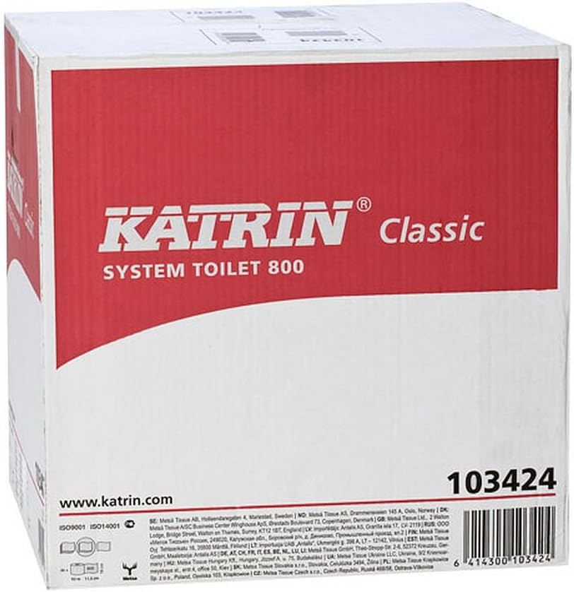 Katrin 103424 Classic System Toilet ECO paper, 100% recycled fibre (Pack of 36)