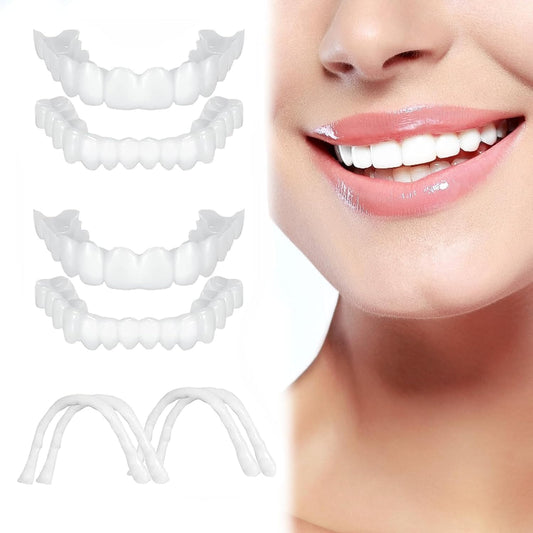 4PCS Temporary Veneers for Women and Men, Nature and Comfortable Temporary Kit