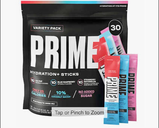 (30 Bags) Prime Hydration+ Electrolyte Powder Mix Sticks Variety Pack TM Gift Box